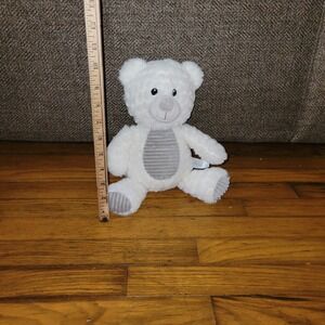 Spark Create Imagine White Gray Plush Teddy Bear‎ Baby Rattle Crinkle Ears
